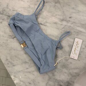 NWT Siempre Golden Leo Bikini Top in Sky Blue
